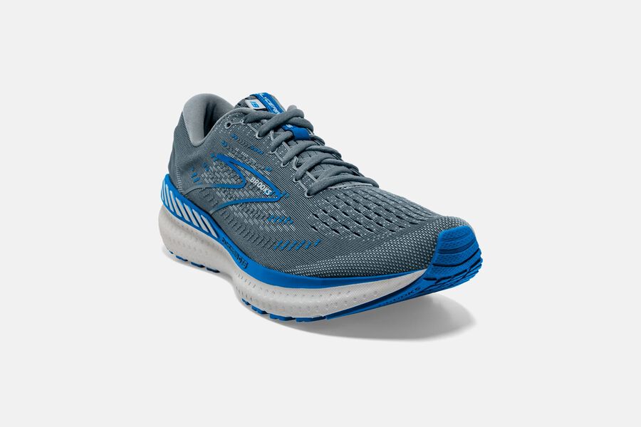 Glycerin GTS 19 Road Brooks Running Shoes NZ Mens - Grey/Blue - IRTNCB-960